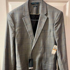 Perry Ellis Men's Slim Fit Stretch Tonal Plaid Suit Jacket size 44 Regular